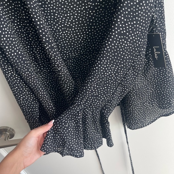 Lulus Polka Top Wrap Blouse - Picture 5 of 6